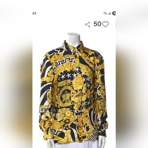 VERSACE SILK PATTERNED WOMAN SHIRT,AUTHENTIC!